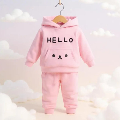 Mayneisha Baby Boys & Baby Girls Casual Sweatshirt Track Pants(Pink)