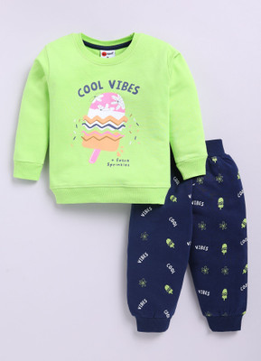 Mars Infiniti Boys & Girls Casual Sweatshirt Track Pants(Light Green, Deep Blue)