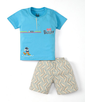Wonder Klothes Baby Boys & Baby Girls Casual T-shirt Pant(Blue)