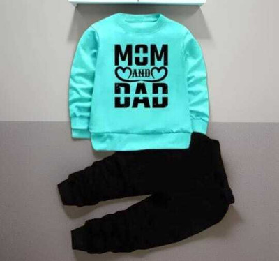 Online Loot Store Baby Boys & Baby Girls Casual T-shirt Trouser(powder blue, black)