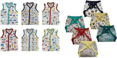 NammaBaby Baby Boys & Baby Girls Casual Vest Brief(White)