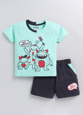 CUTOPIES Boys Casual T-shirt Shorts(AQUA)