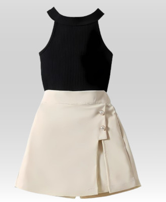 MENVVY Baby Girls Party(Festive) Top Shorts(BLACK)