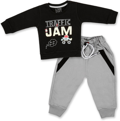 Joy Kids Baby Boys Casual Sweatshirt Track Pants(Black)