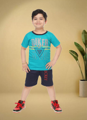 HENA TEXTILE Baby Boys Casual T-shirt Pant(BLUE)