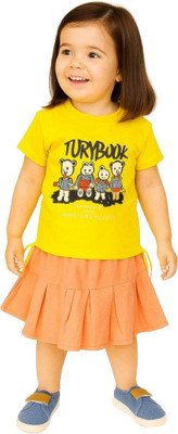 MiniMighty Baby Girls Casual T-shirt Skirt(yellow)