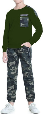 DEEPIMPEX Boys Casual T-shirt Pant(Green)
