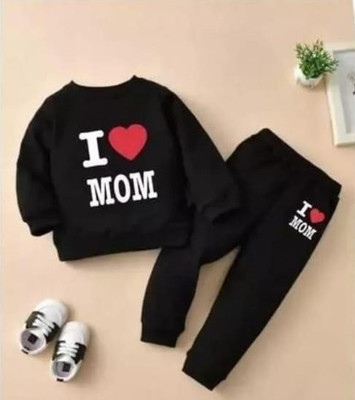 KidsCute Baby Boys & Baby Girls Party(Festive) T-shirt Trouser(BLACK)