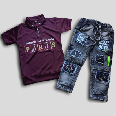 Gori Garmentss Boys Casual T-shirt Jeans(Brinle)