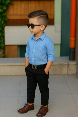 Nelkar Boys Party(Festive) Shirt Pant(SKYBLUE)