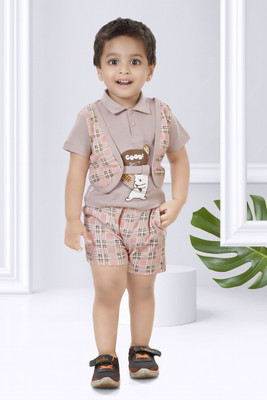 MUMBEL Baby Boys Party(Festive) T-shirt Jacket(Beige)