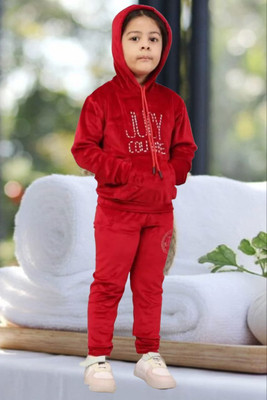 SNUS ENTERPRISES Baby Boys & Baby Girls Party(Festive) Sweatshirt Pant(Red)