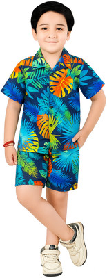 Arshia Fashions Boys Party(Festive) Shirt Shorts(Blue)