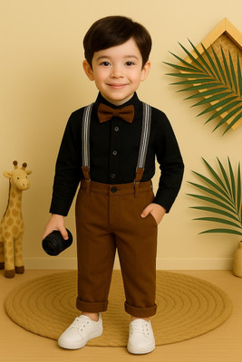 Bleckz Someck Boys Party(Festive) Shirt Pant(Black)