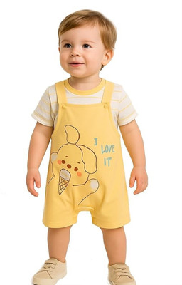 Bold N Elegant Baby Boys & Baby Girls Casual T-shirt Dungaree(Yellow)