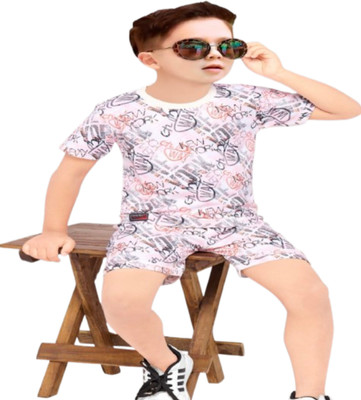 Maaruti Baby Boys Casual T-shirt Shorts(PINK)