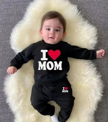 MUCARE Baby Boys & Baby Girls Party(Festive) T-shirt Trouser(Black)