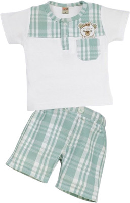 Pompidou Baby Boys Casual T-shirt Pant(Pista)