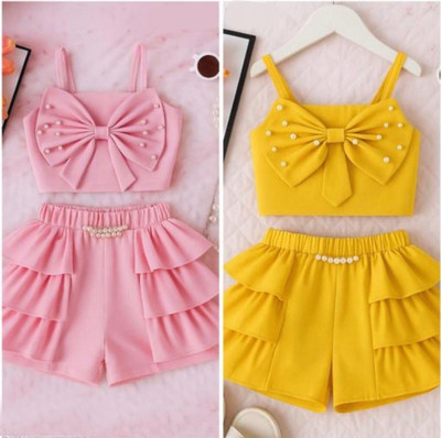 REZAGARMENTS Baby Girls Casual Top Top(Pink,Yellow)
