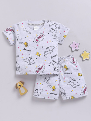 YK X Tinyo Baby Boys Casual T-shirt Shorts(Grey)