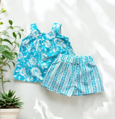 FCC Baby Girls Casual Top Shorts(BLUE)