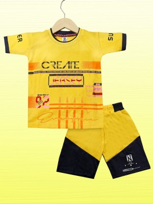 RC REYANSH CREATIONS Boys & Girls Casual T-shirt Shorts(Yellow)