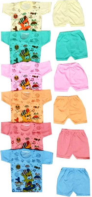 Vfirst Baby Boys & Baby Girls Casual T-shirt Shorts(MULTICOLOR)