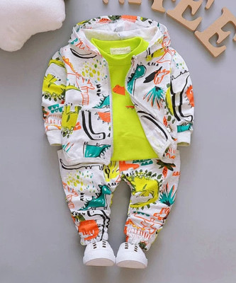 ZAFROONKIDZE Baby Boys & Baby Girls Party(Festive) Jacket Track Pants(GREEN)