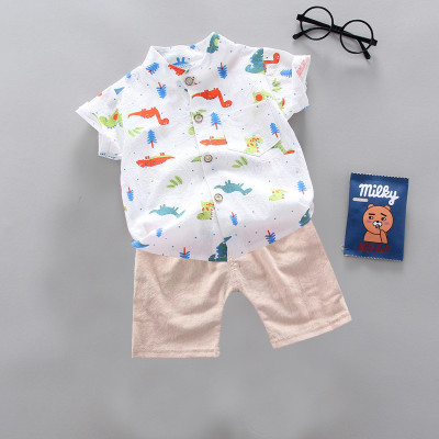 Sajavat Baby Boys Casual Shirt Shorts(CHRISTMAS_CHIKU_White)
