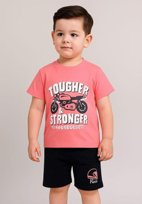 MUSNAHGARMENTS Baby Boys Casual T-shirt Shorts(Pink)