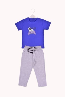 MR Feshion Boys Casual T-shirt Pyjama(ROYAL BLUE/EGR)