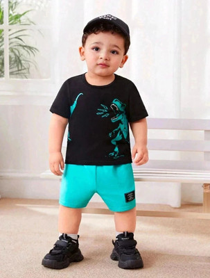SRP COLLECTION Baby Boys & Baby Girls Casual T-shirt Shorts(BLACK BLUE)
