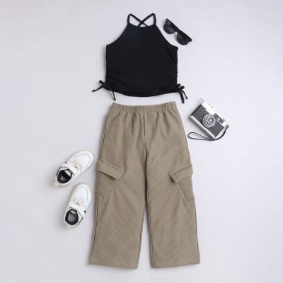 taffykids Girls Casual Top Skirt(Black/Olive)