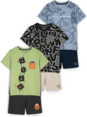 Hellcat Girls Casual T-shirt Shorts(Green2/Black2/Bluish Grey2)