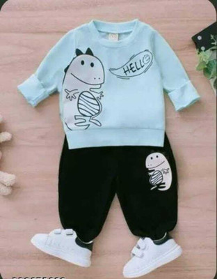 Online Loot Store Baby Boys & Baby Girls Casual T-shirt Trouser(aqua blue)