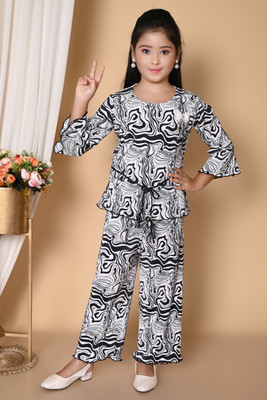 INGEEL CREATION Girls Party(Festive) Top Pyjama(Black)
