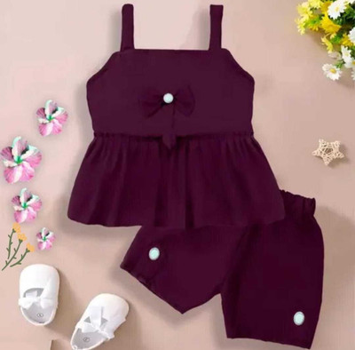 Ishrat collection Baby Girls Casual Top Pant(purple)