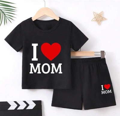 SARVOTTAM TRADERS Baby Boys & Baby Girls Casual T-shirt Shorts(BLACK)