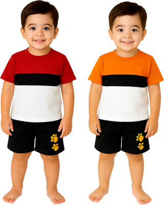 SEGRO Baby Boys & Baby Girls Casual T-shirt Shorts(RED, ORANGE)