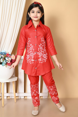STYLE IQ Girls Casual Top Pant(RED)