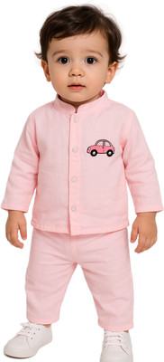 sathiyas Baby Boys Casual Shirt Pant(Pink)