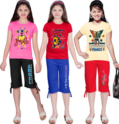 KS KOARRA Girls Casual T-shirt Track Pants(94 MULTICOLOURRS)