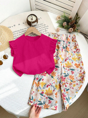 DHANOOFASHION Girls Casual Top Pyjama(Pink)