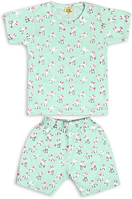 HouseOfCommon Girls Casual Top Shorts(GREEN)