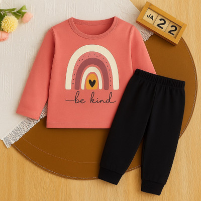 Luke and Lilly Girls Casual T-shirt Track Pants(Combo 5)