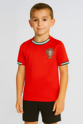 BUGOAT Boys & Girls Casual T-shirt Shorts(Red)