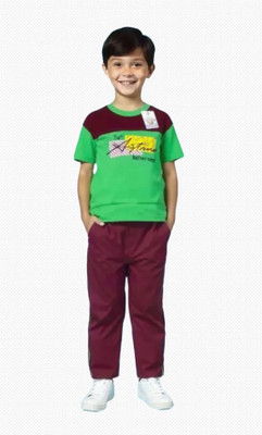 Aroma style Boys Casual T-shirt Pant(Green)