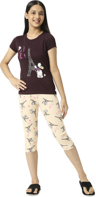 SINI MINI Girls Casual Capri Sleepsuit(PARIS)