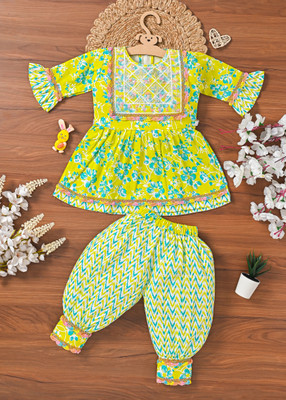 Ar creation Baby Girls Casual Dress Pyjama(Flower)