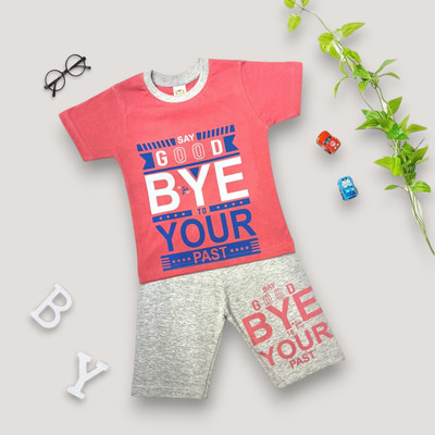 KidFella Baby Boys & Baby Girls Casual T-shirt Capri(Pink)